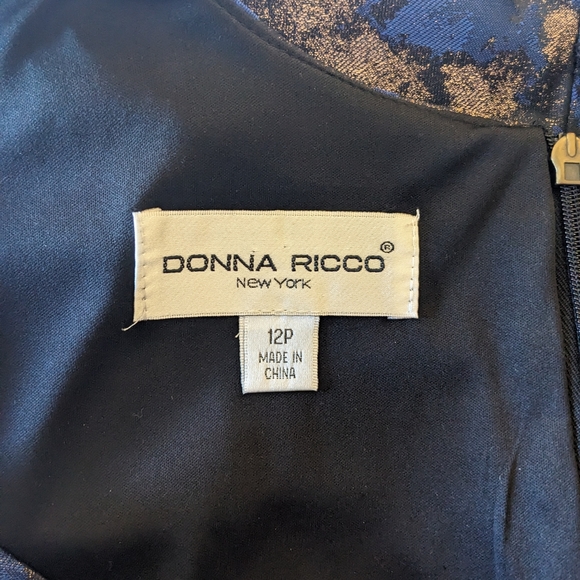 Blue and Bronze Metallic Mini/Shift Dress - Picture 3 of 5